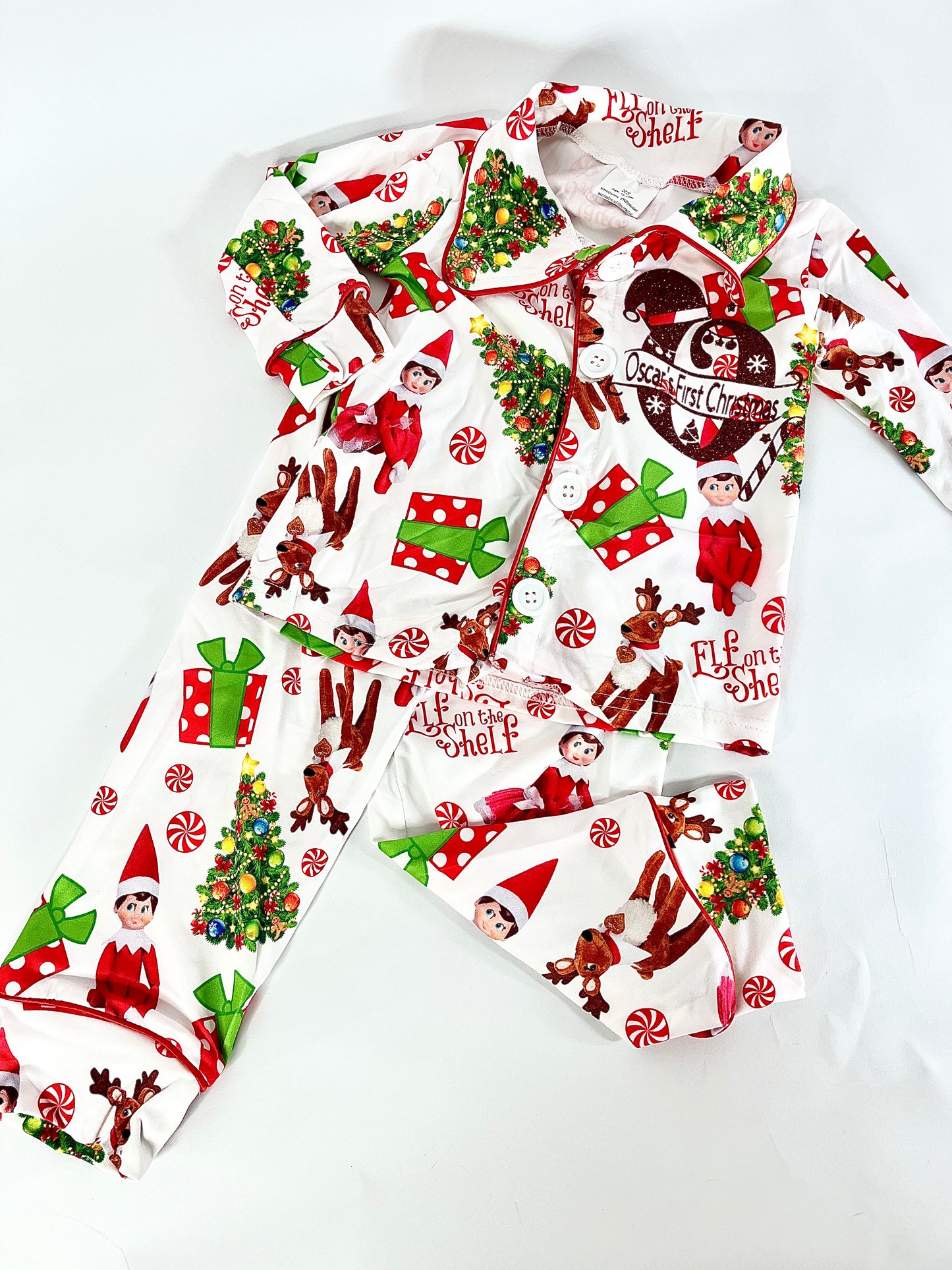 Elf Pjs | Ruffle Trim Sets Also Available