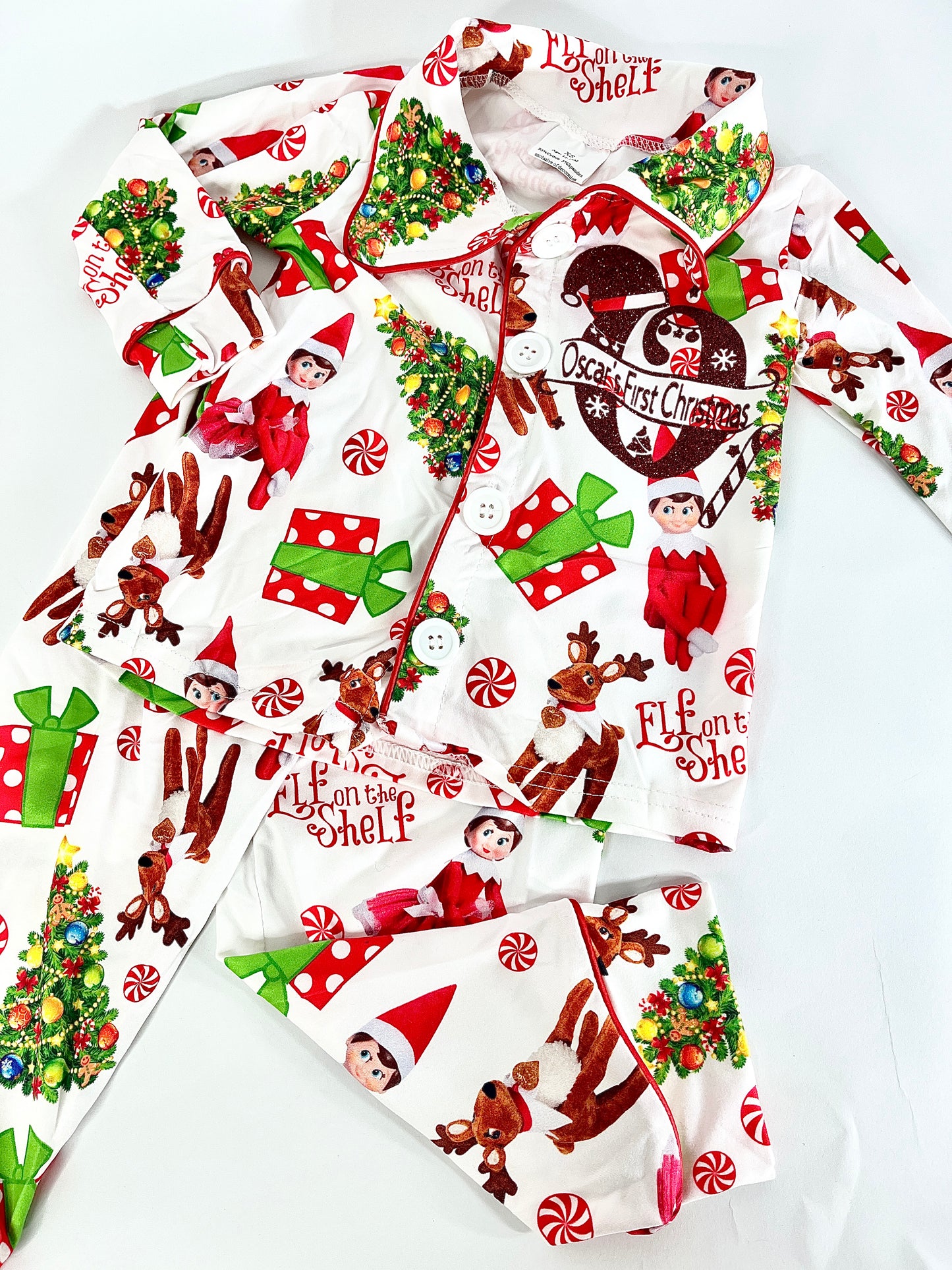 Elf Pjs | Ruffle Trim Sets Also Available