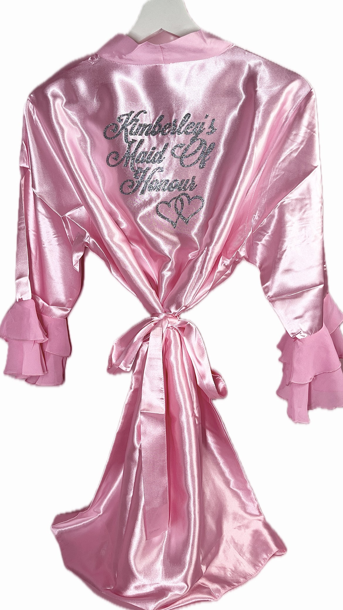 Personalised Ruffle Robe | BabyPink Discontinued Last Chance To Buy