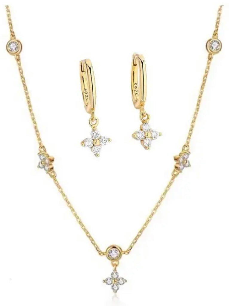 Flower Necklace & Earrings Set