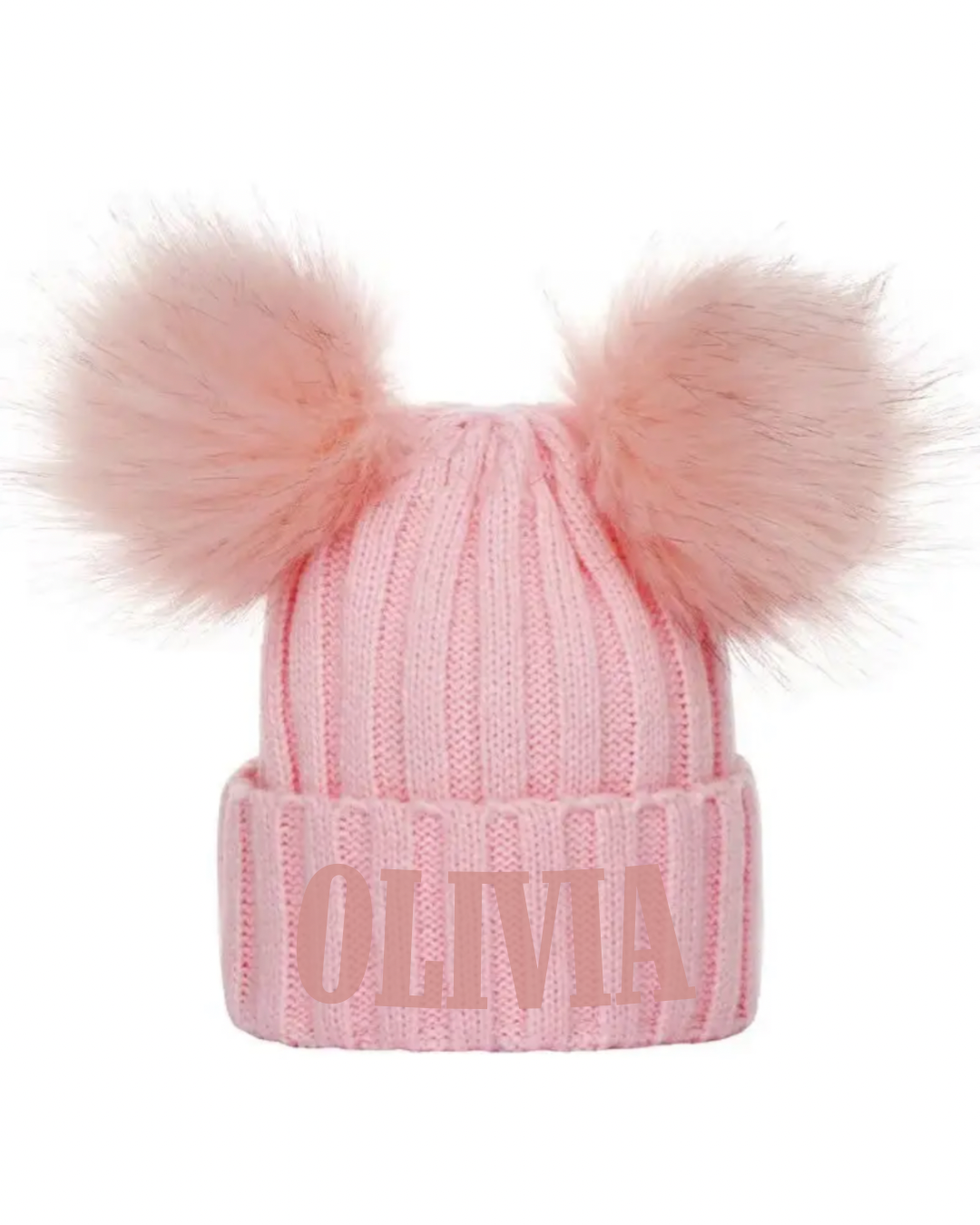 Embroidered Pom Pom Hat