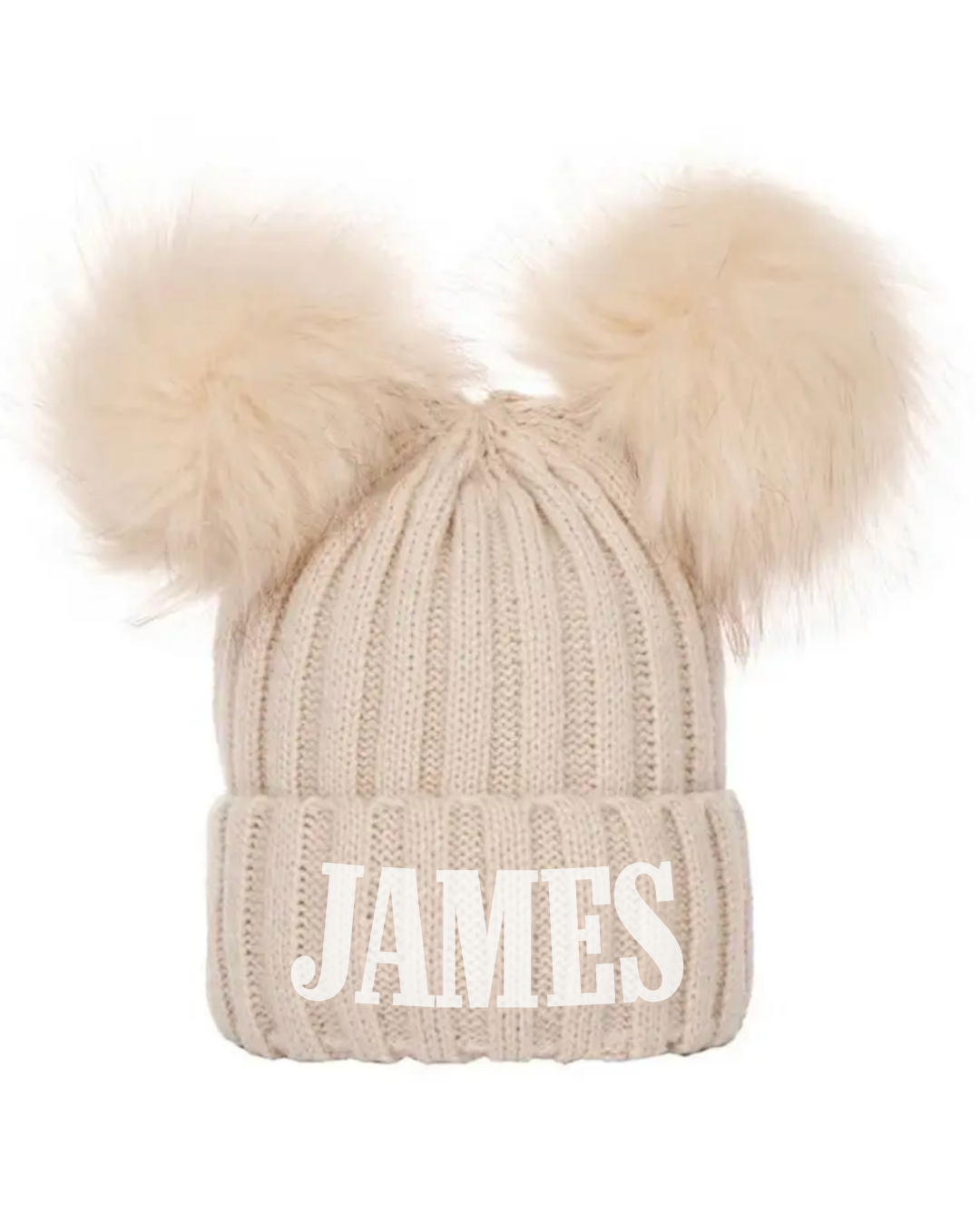 Embroidered Pom Pom Hat