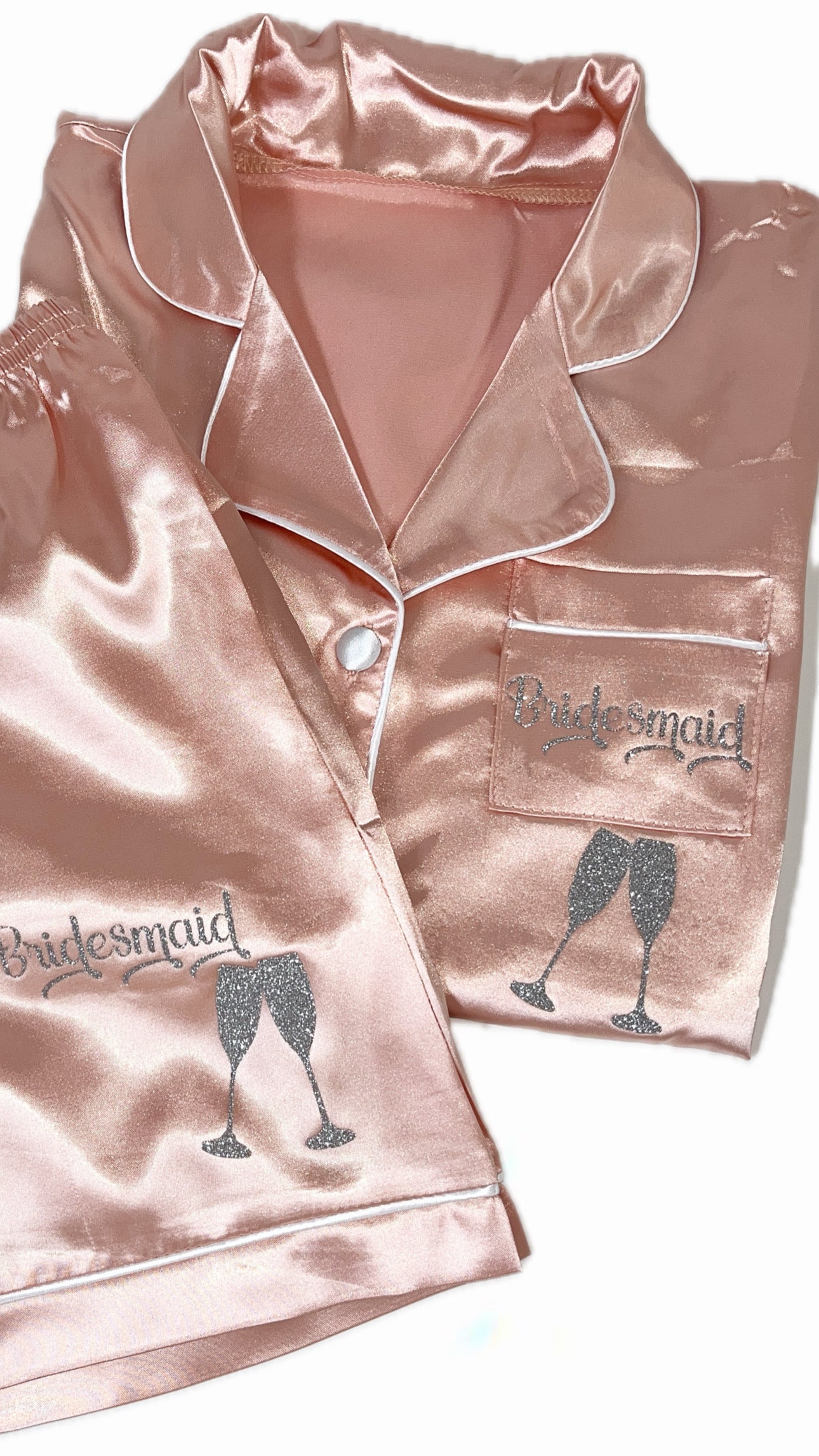 Satin Short Shirt Set | Nude
