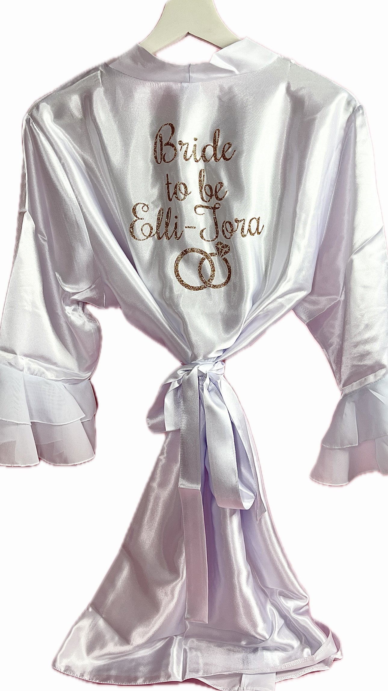 Personalised Ruffle Robe | White Discontinued Last Chance To Buy