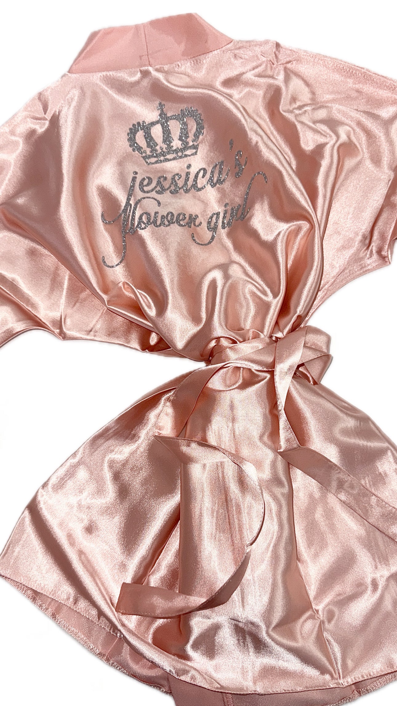 Kids | Personalised Satin Robes | Nude