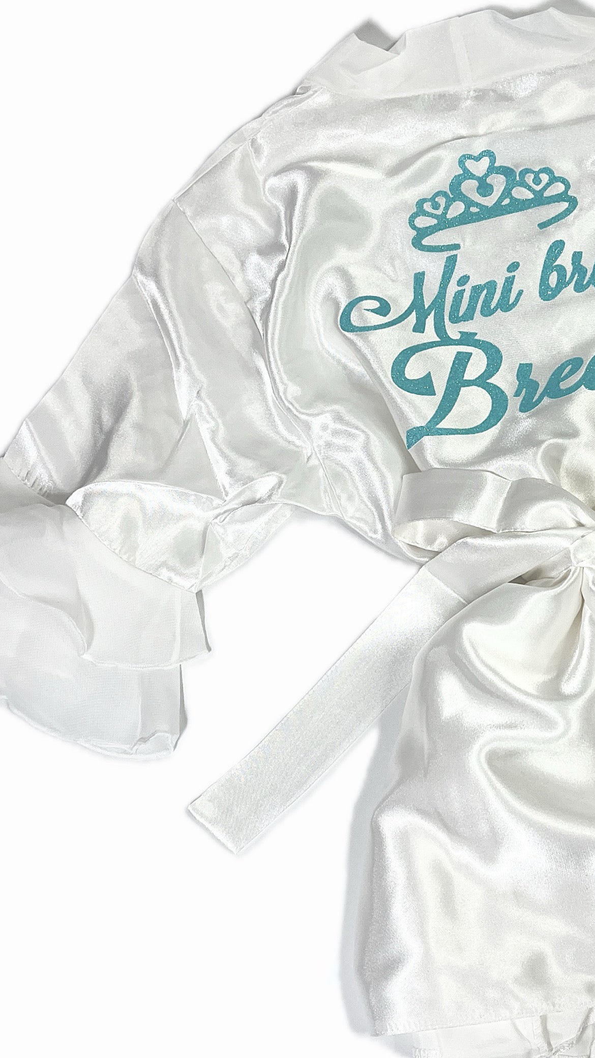 Kids | Personalised Ruffle Robe | White