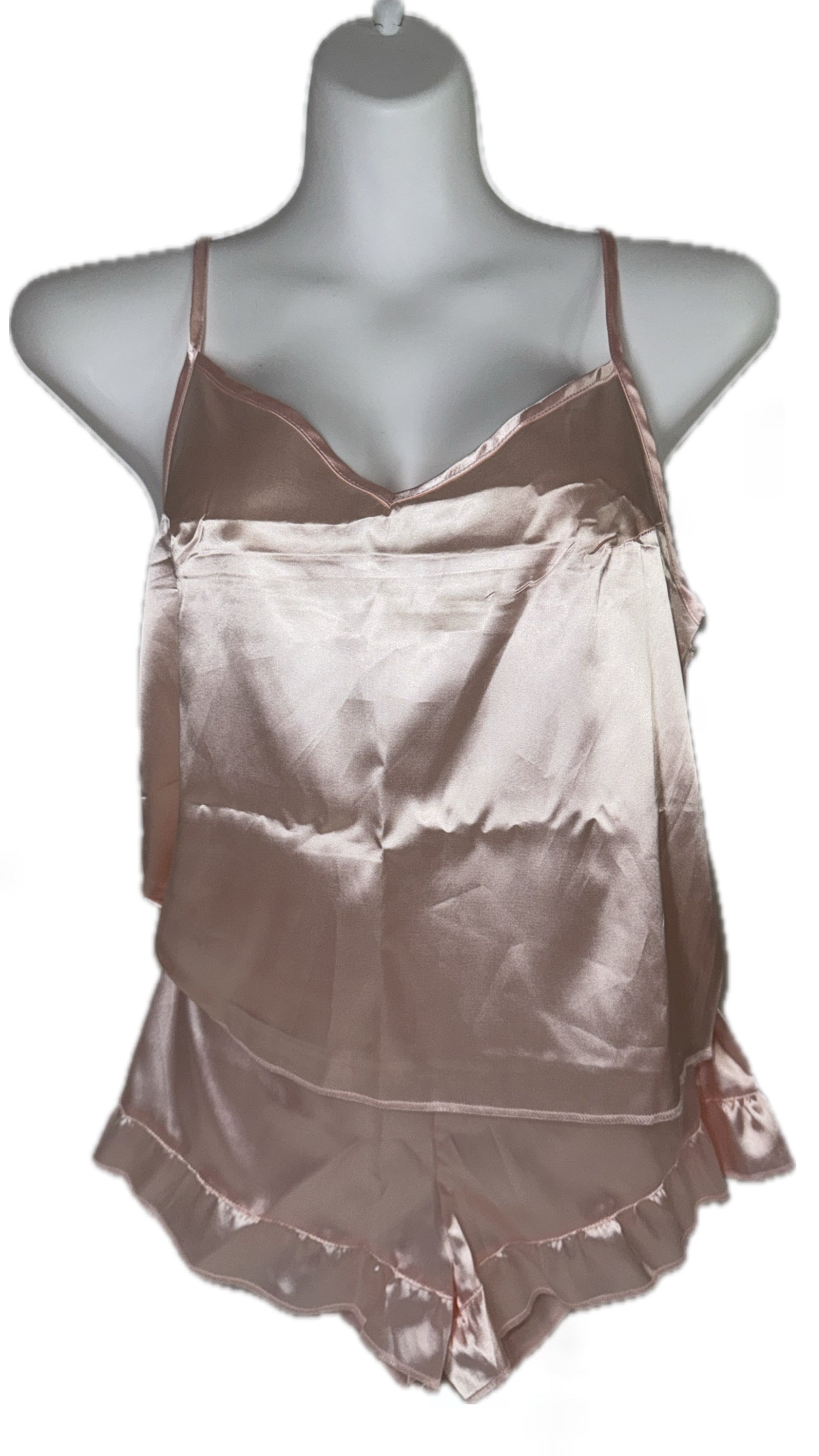 Light Nude Pink Ruffle Cami Set