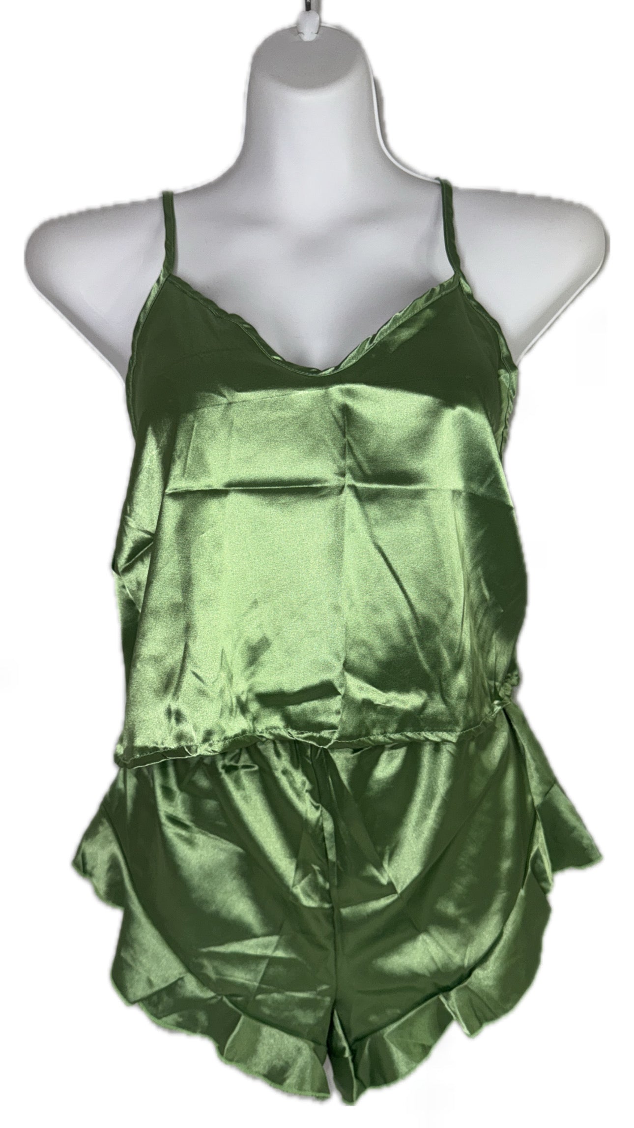 Apple Green Ruffle Cami Set