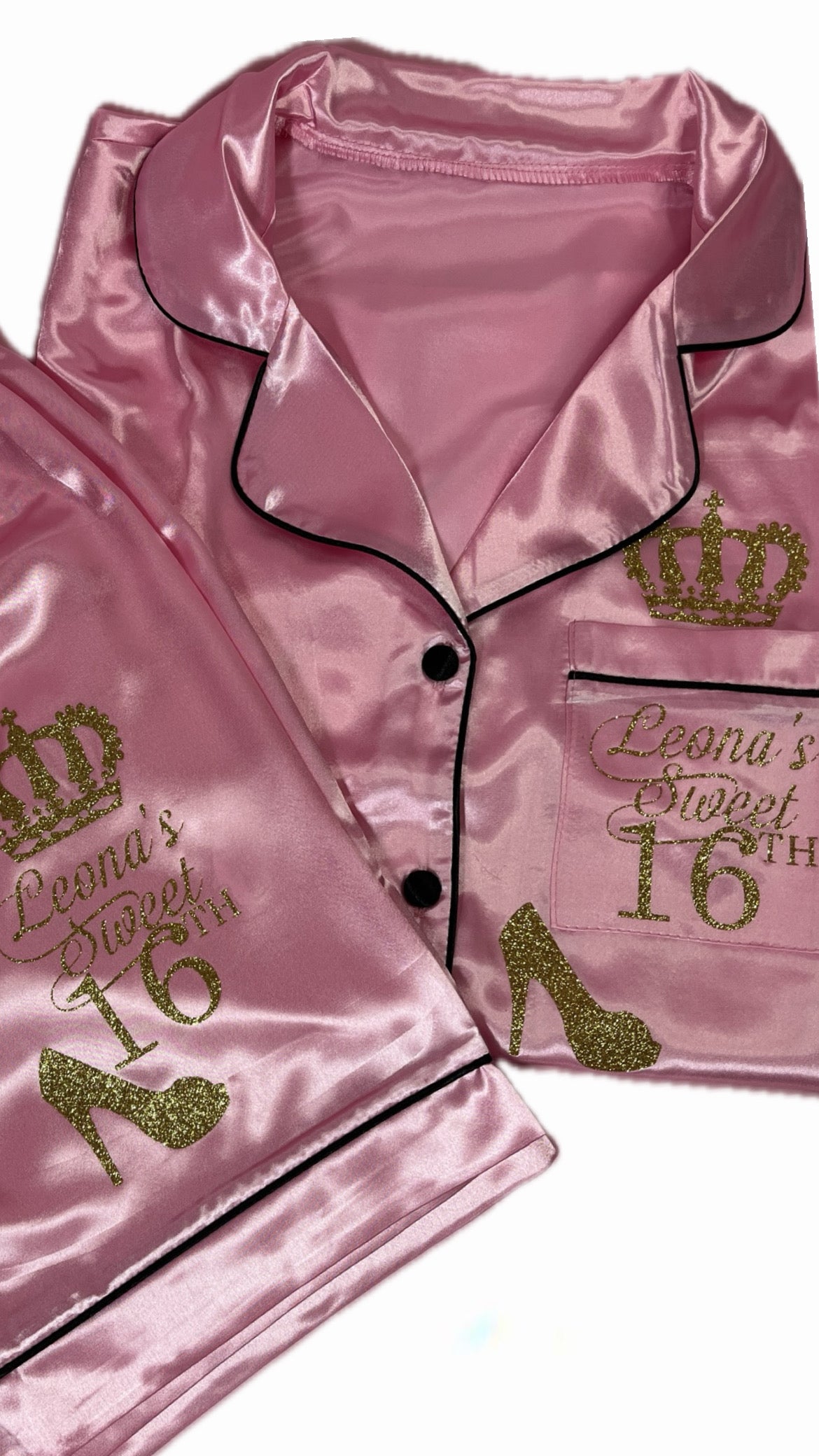 Satin Short Shirt Set | BabyPink