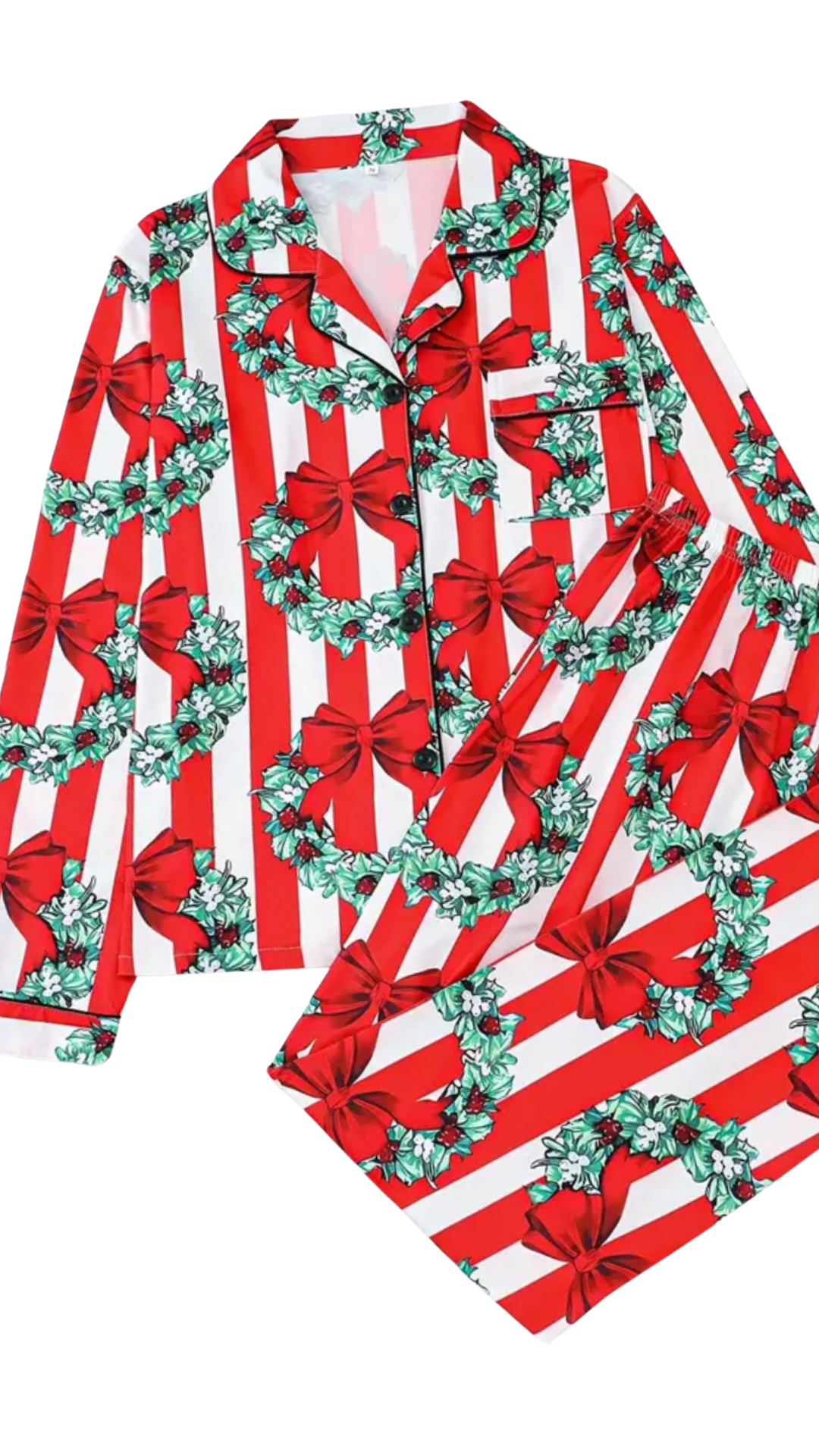 Bow Stripe Christmas Pjs