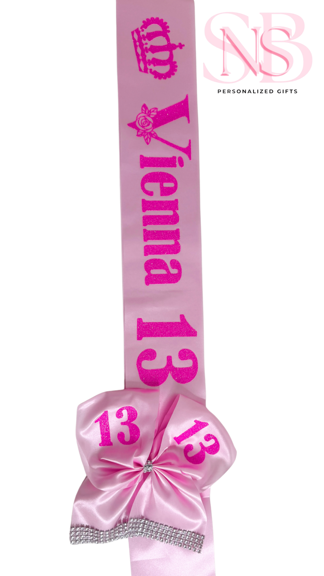 Personalised Satin Bow Sash xo