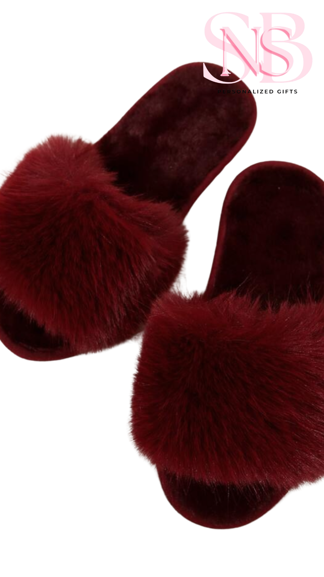 Burgundy Slippers Not Personalised