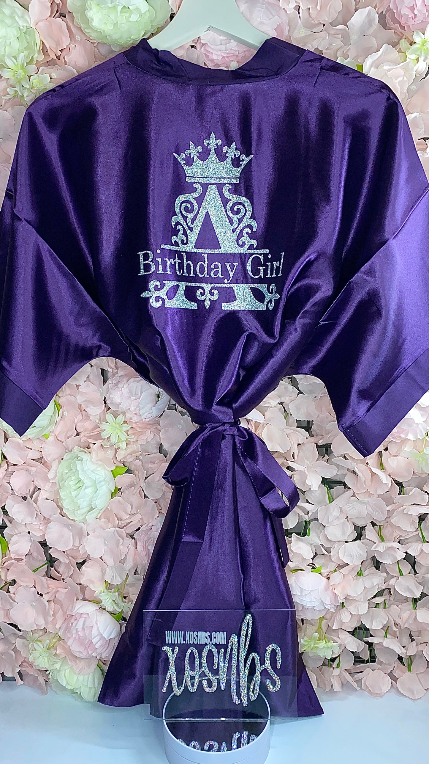 Personalised Satin Robe | Purple