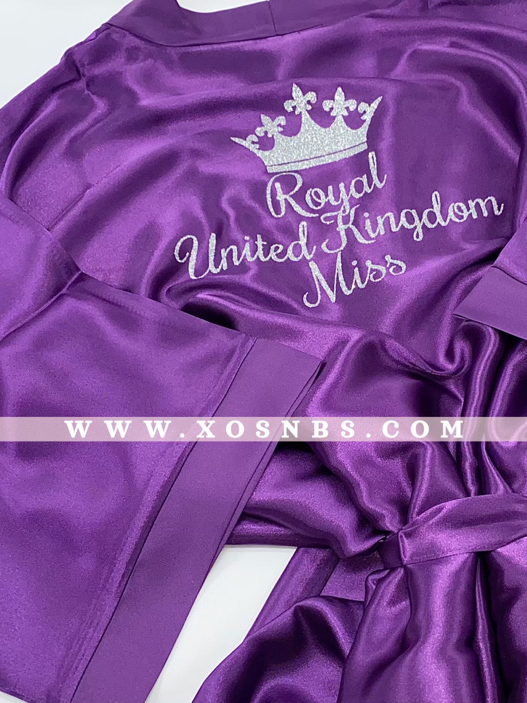 Personalised Satin Robe | Purple