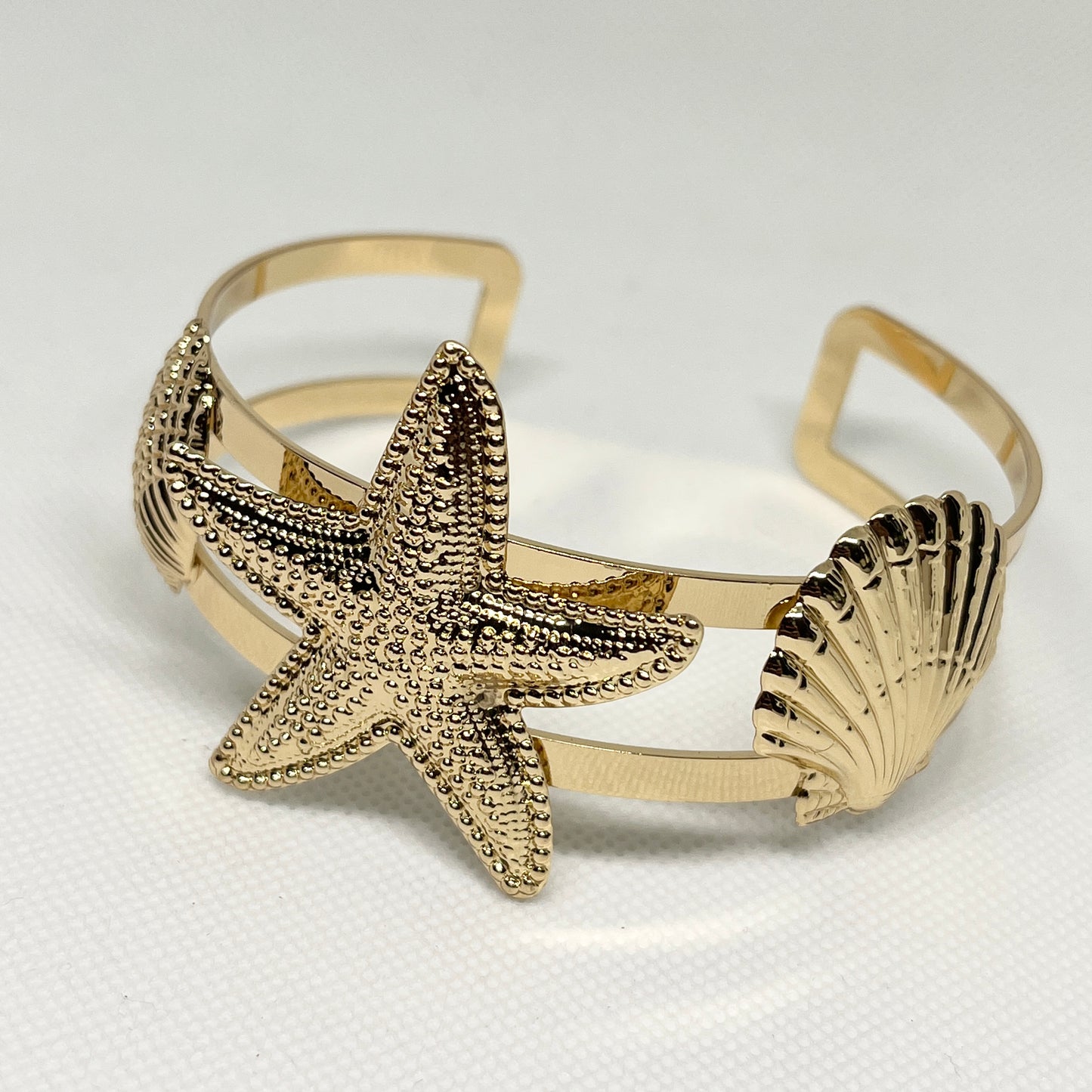 Gold Starfish Ocean Cuff Bracelet