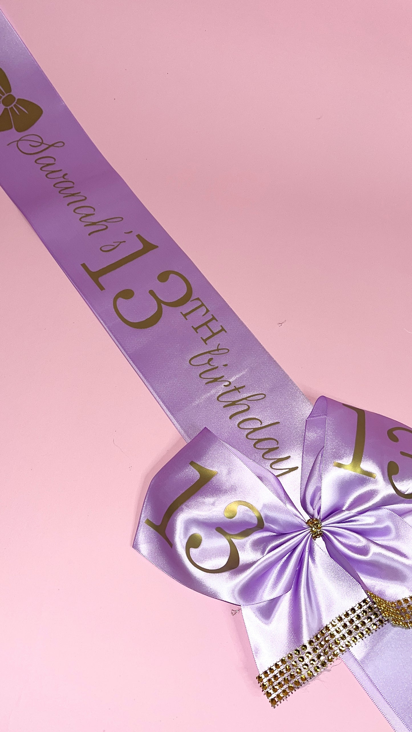 Personalised Satin Bow Sash xo