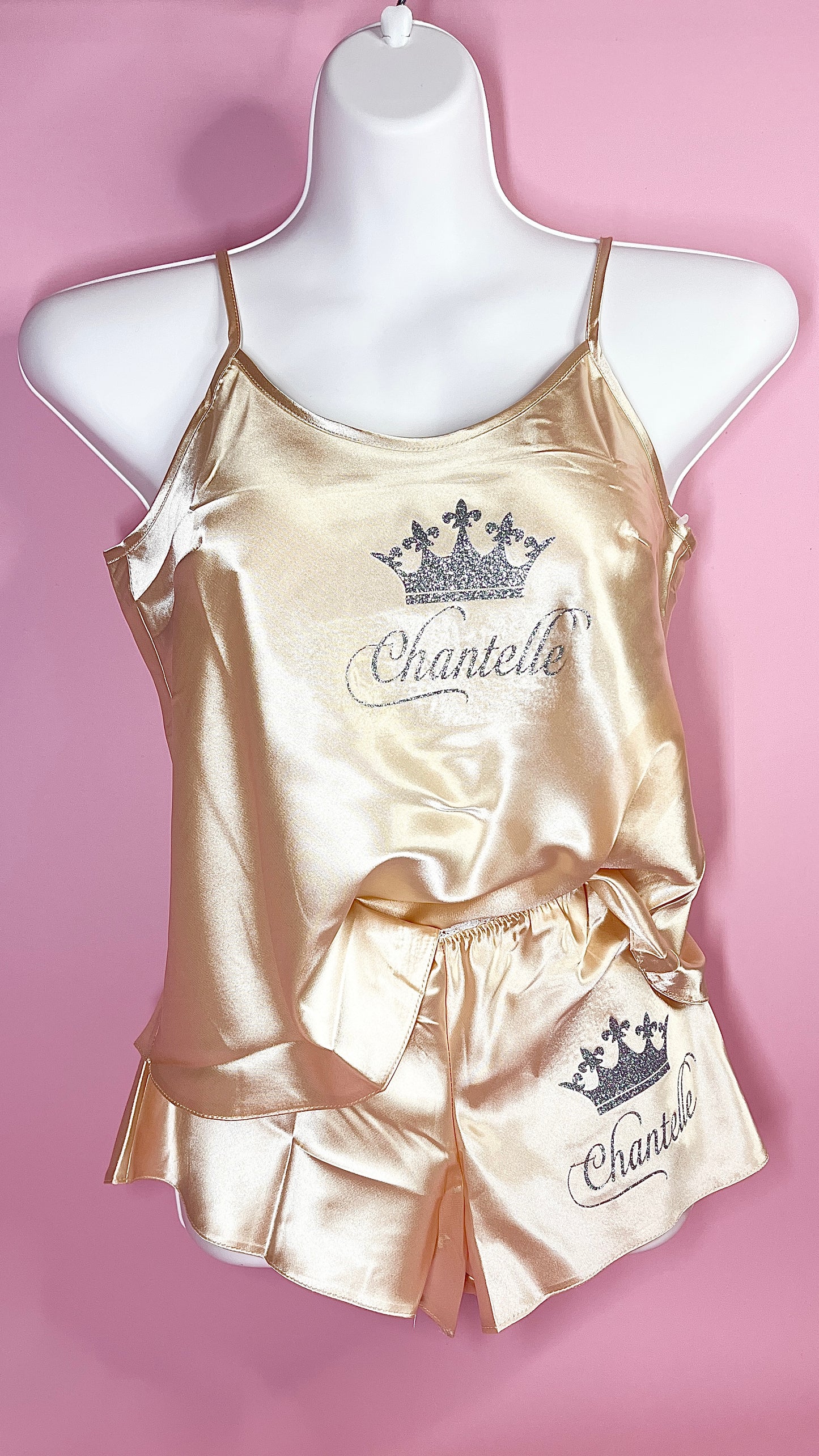 Personalised Cami Set | Champagne