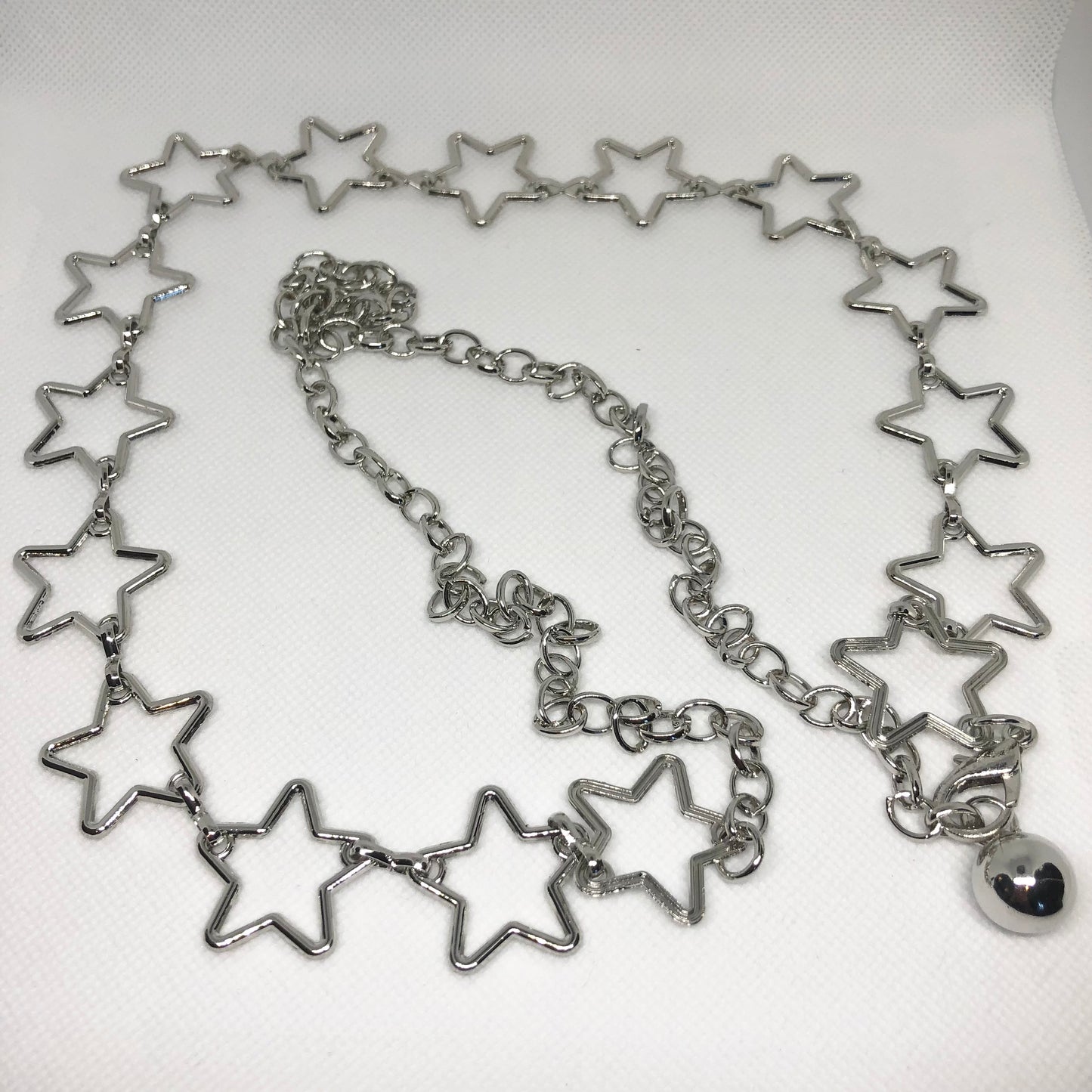 Silver Star Hollow Body Waist Chain Belt