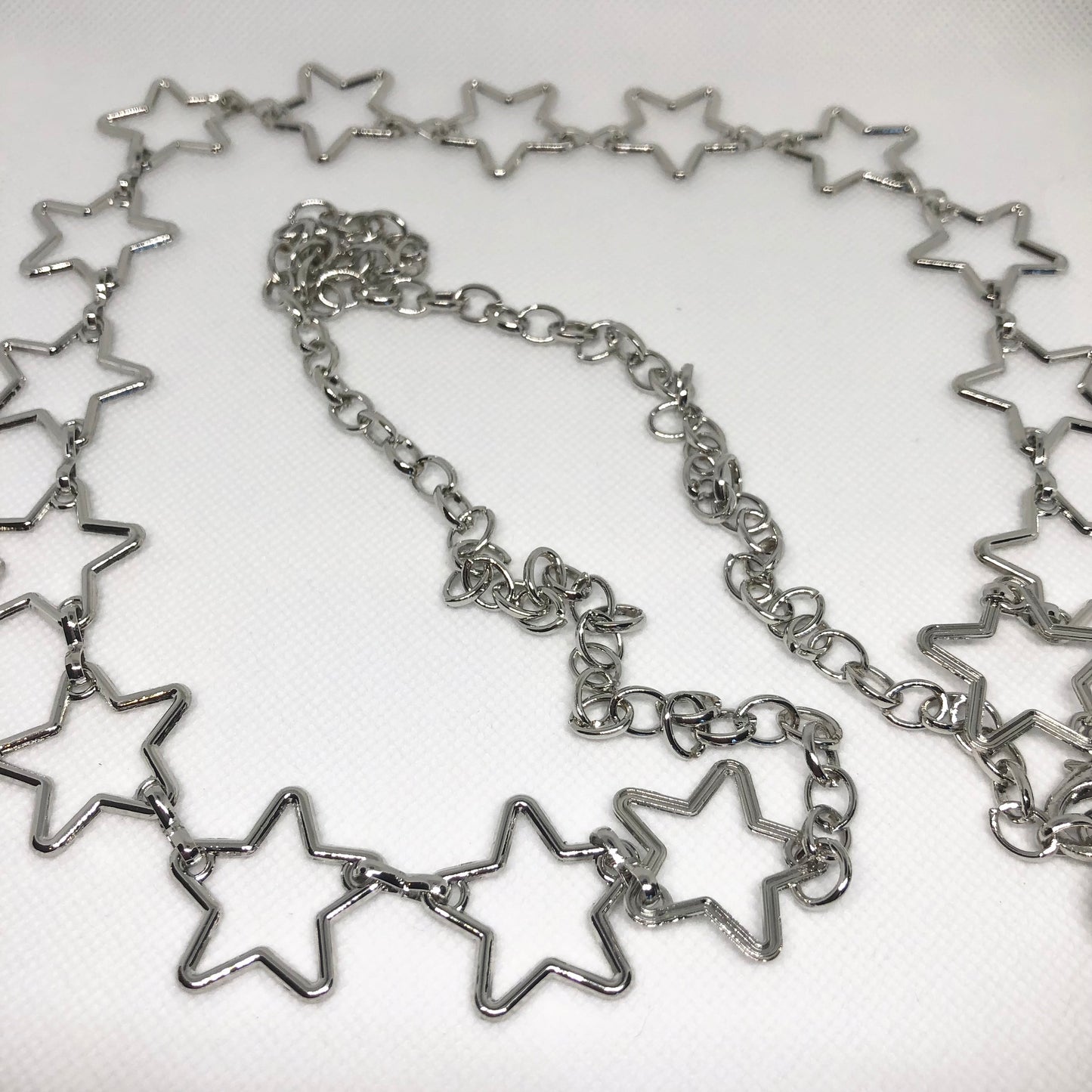 Silver Star Hollow Body Waist Chain Belt