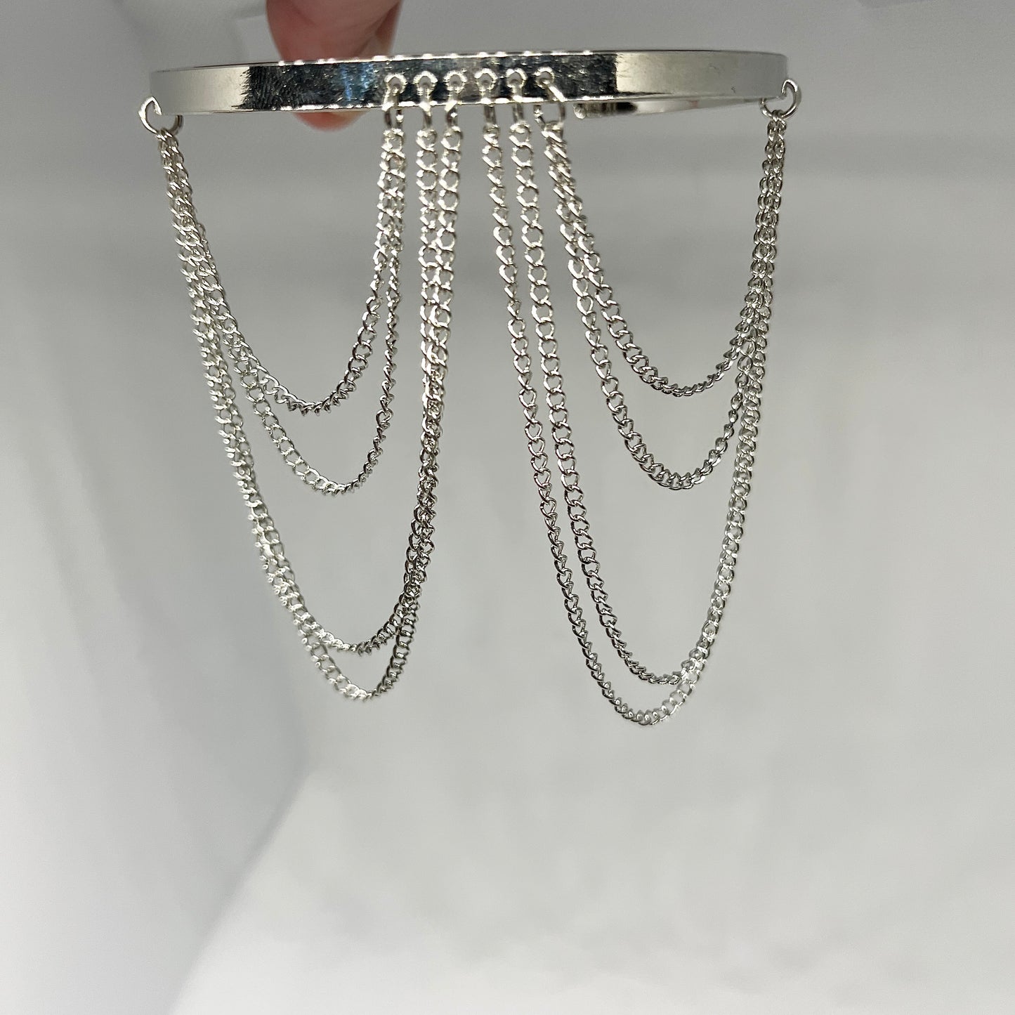 Silver Tassel Layered Arm Cuff