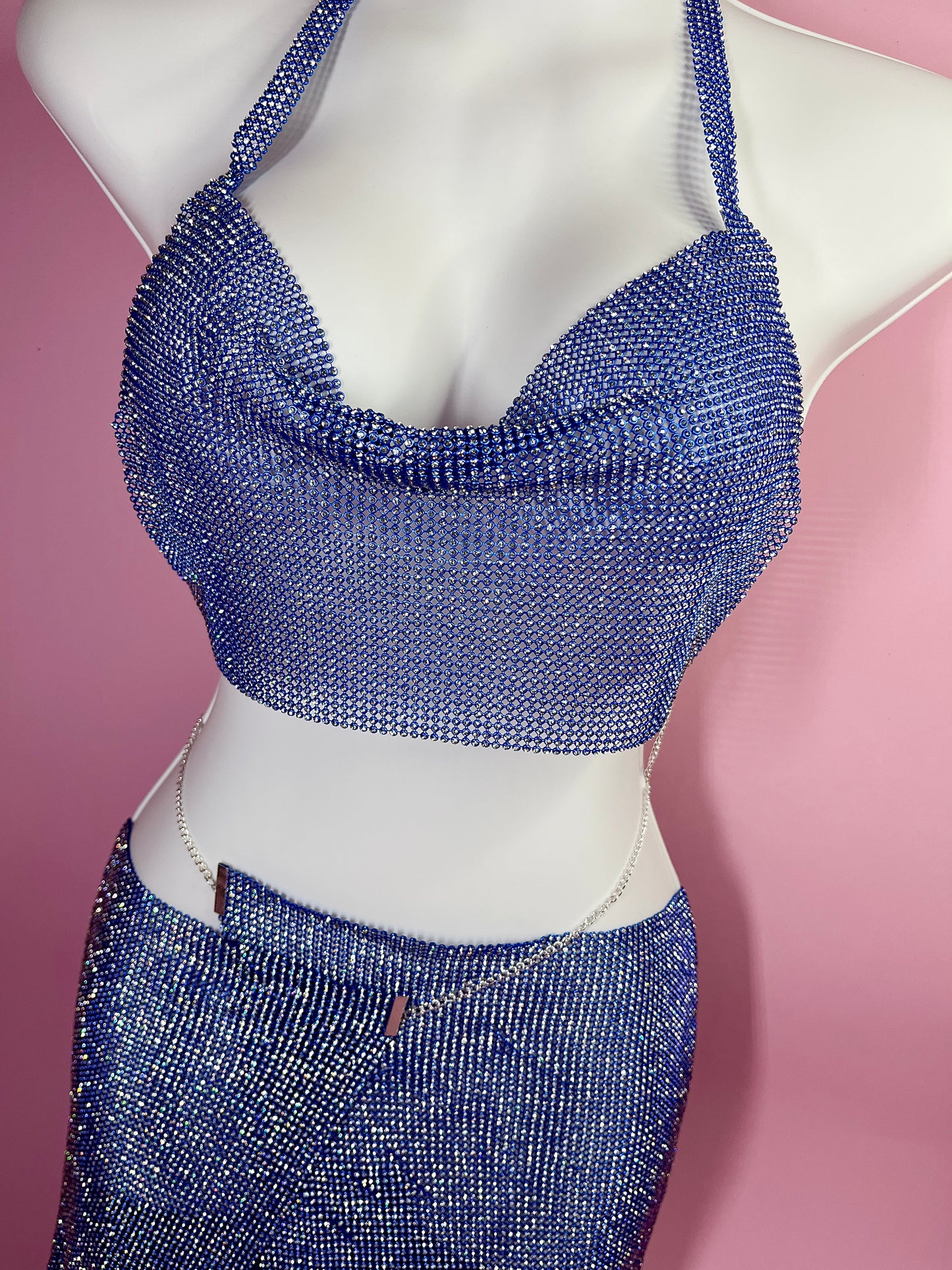 Royal Blue Rhinestone Co Ord