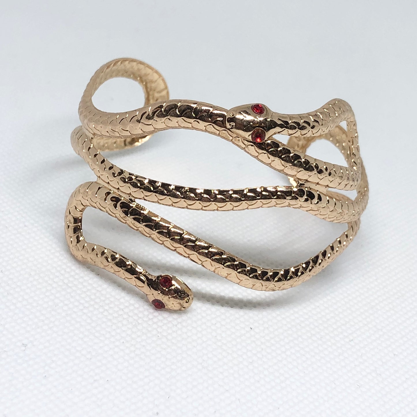 Gold Snake Wide Cuff Bracelet