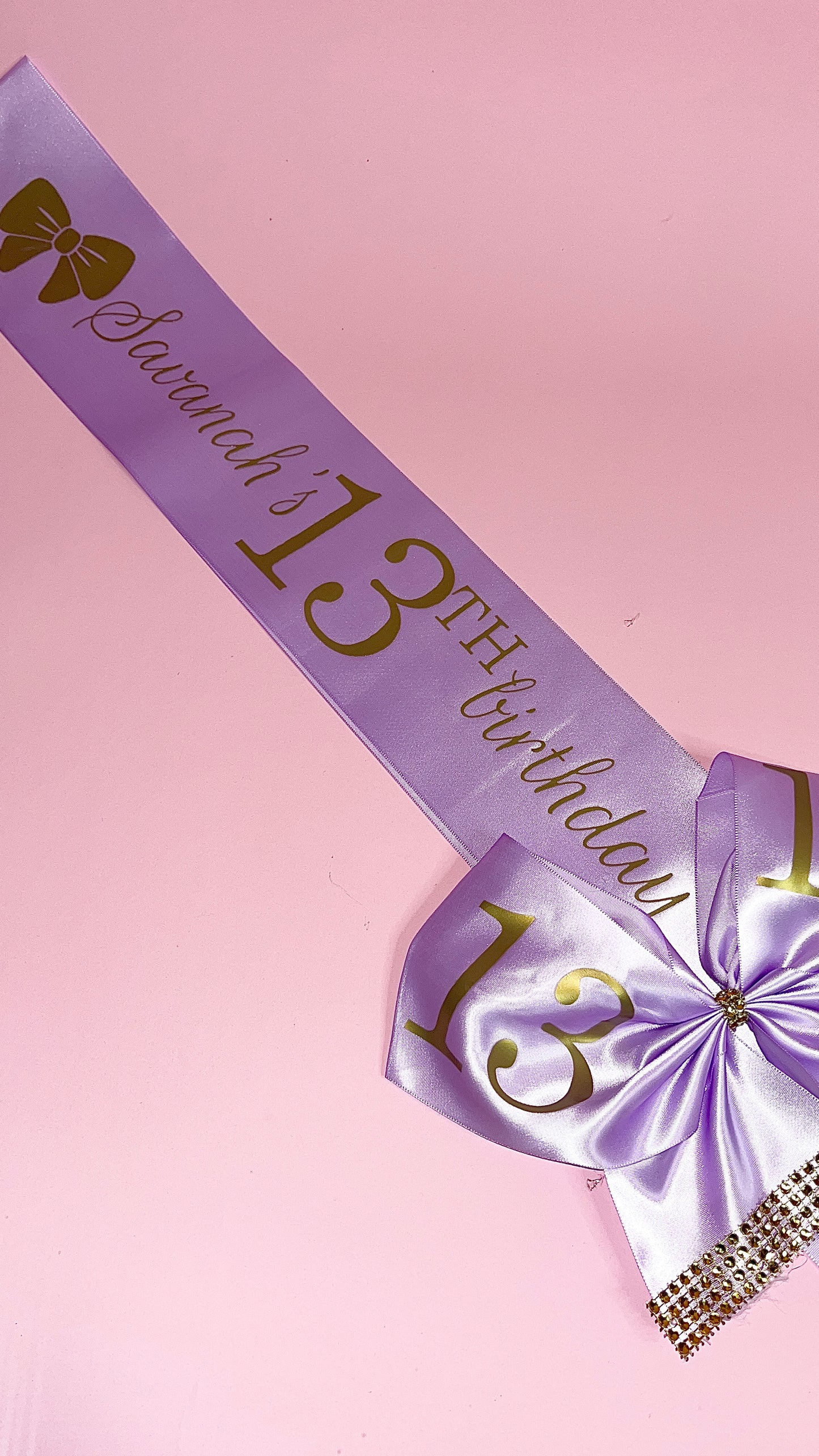 Personalised Satin Bow Sash xo