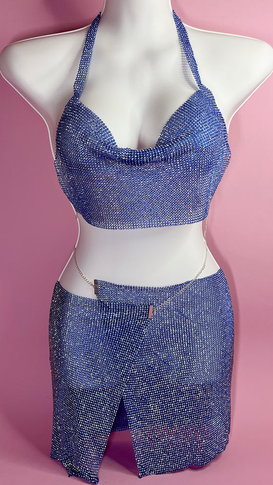 Royal Blue Rhinestone Co Ord