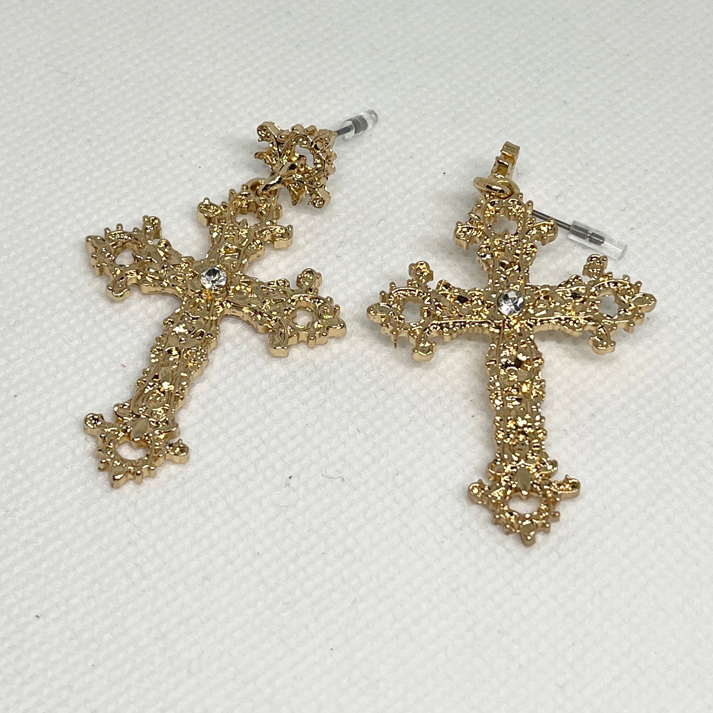 Gold Cross Earrings