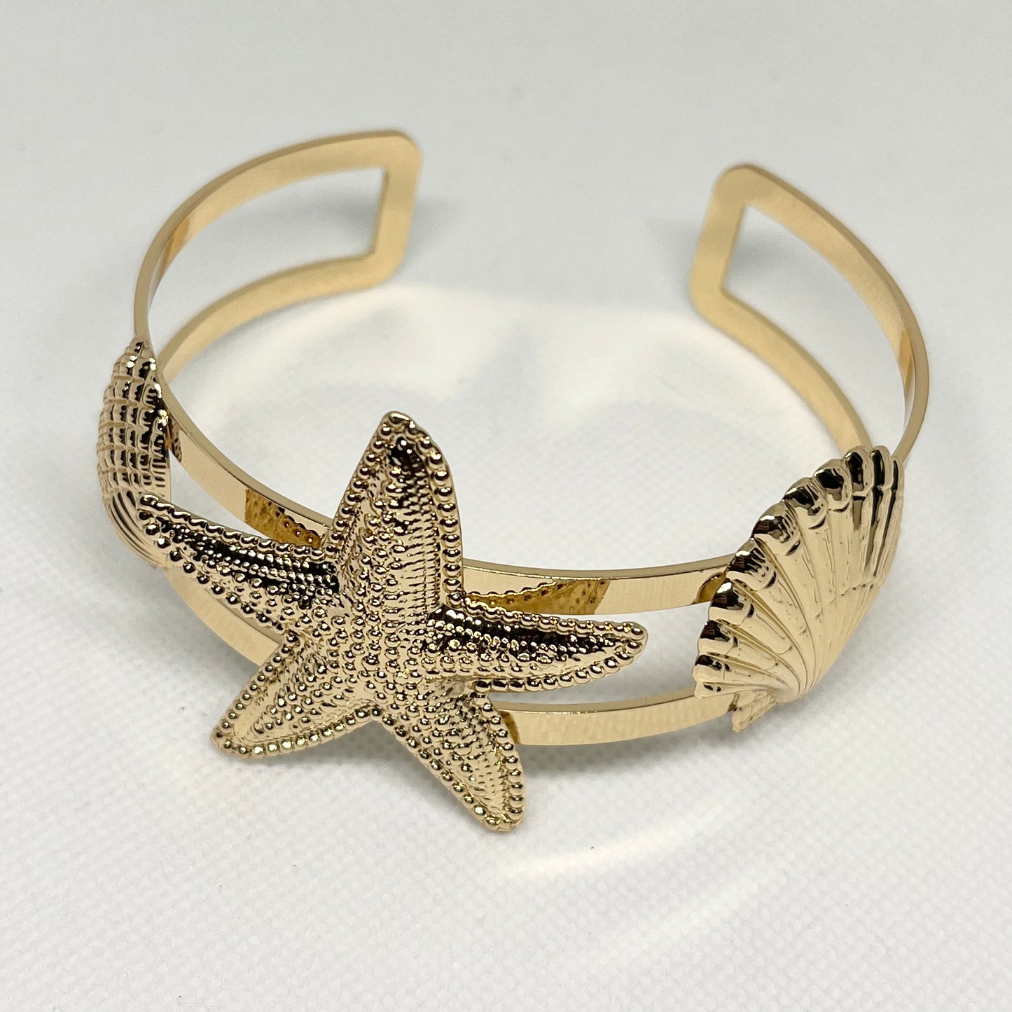 Gold Starfish Ocean Cuff Bracelet