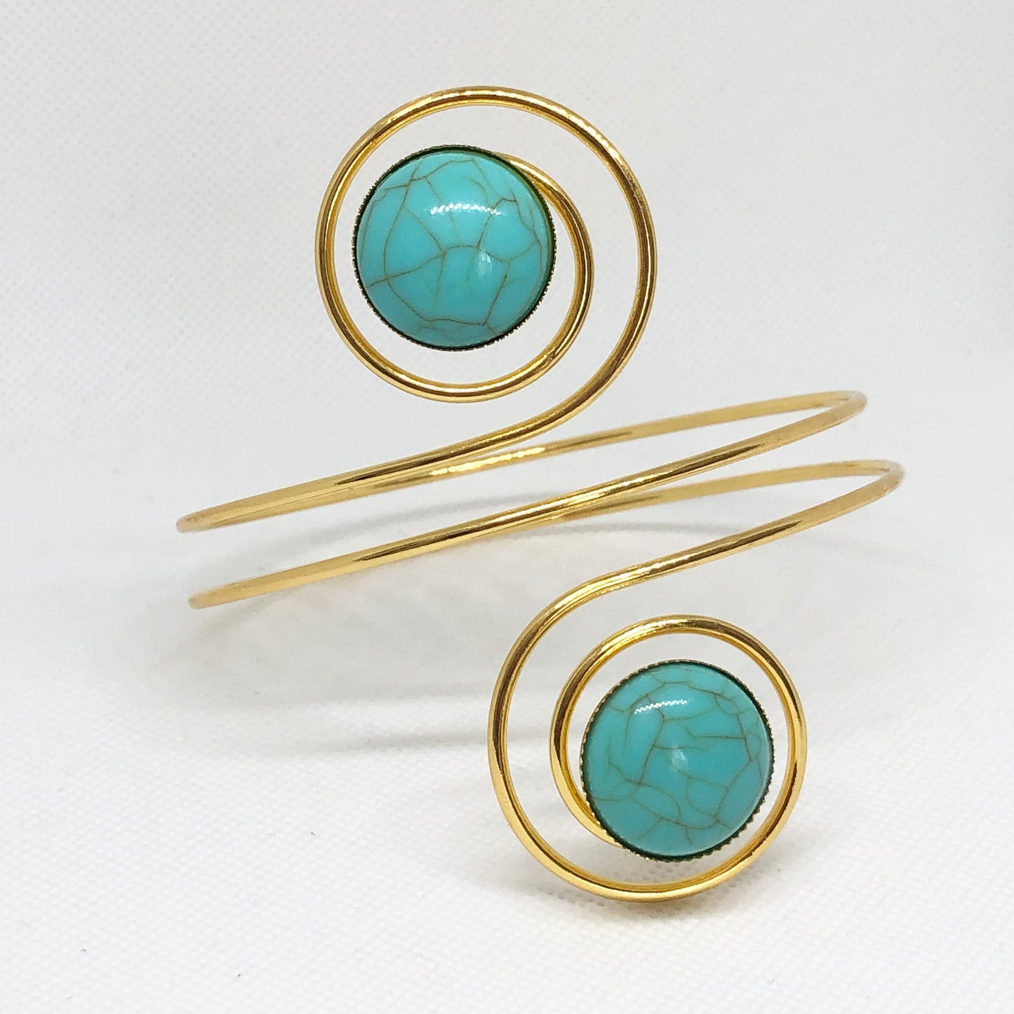 Gold & Turquoise Swirl Arm Cuff