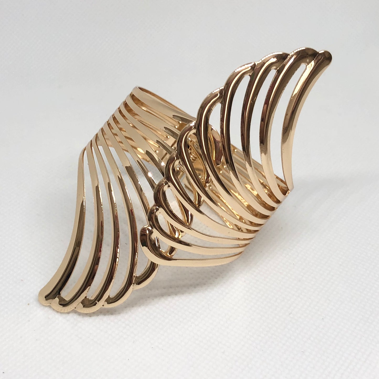 Gold Wing Wide Cuff Bracelet