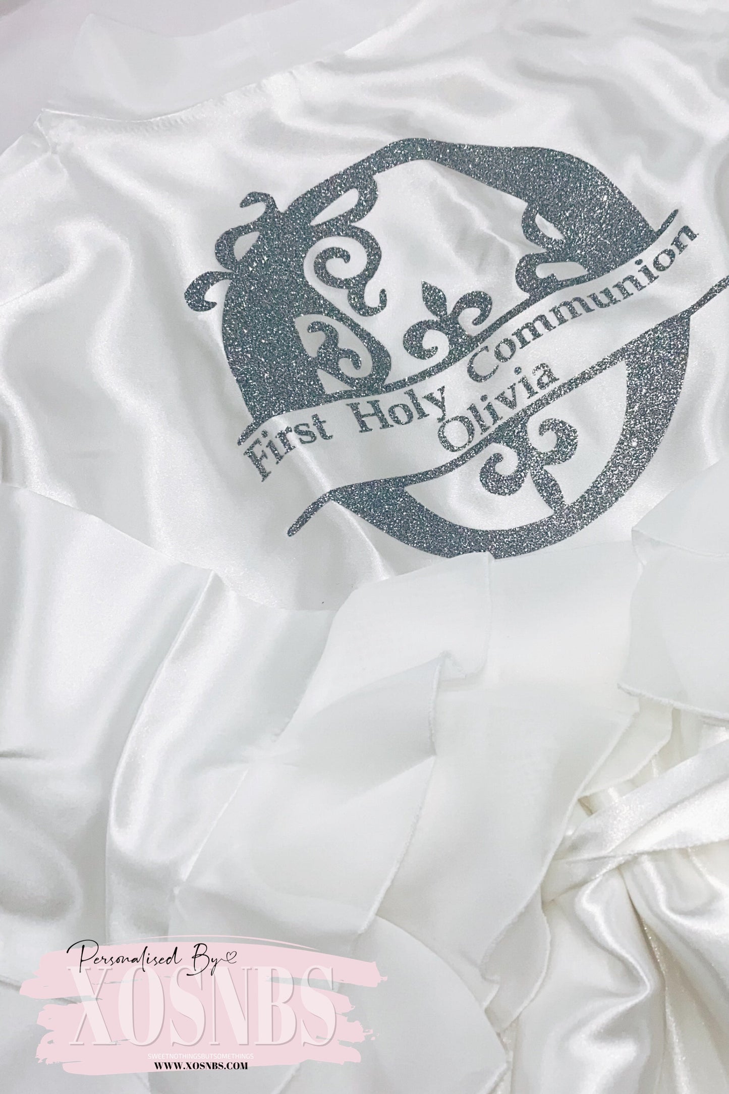 SALE Personalised Ruffle Robe | Ivory