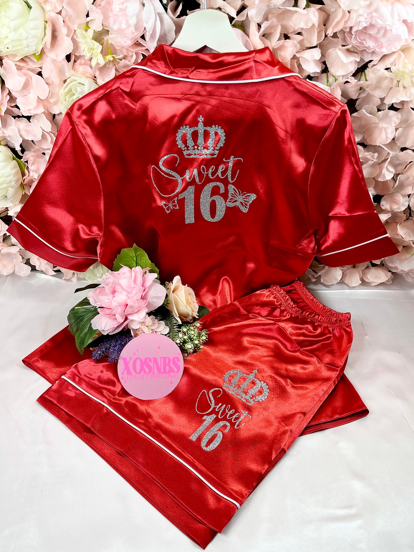 Satin Short Shirt Set | Kids - Red