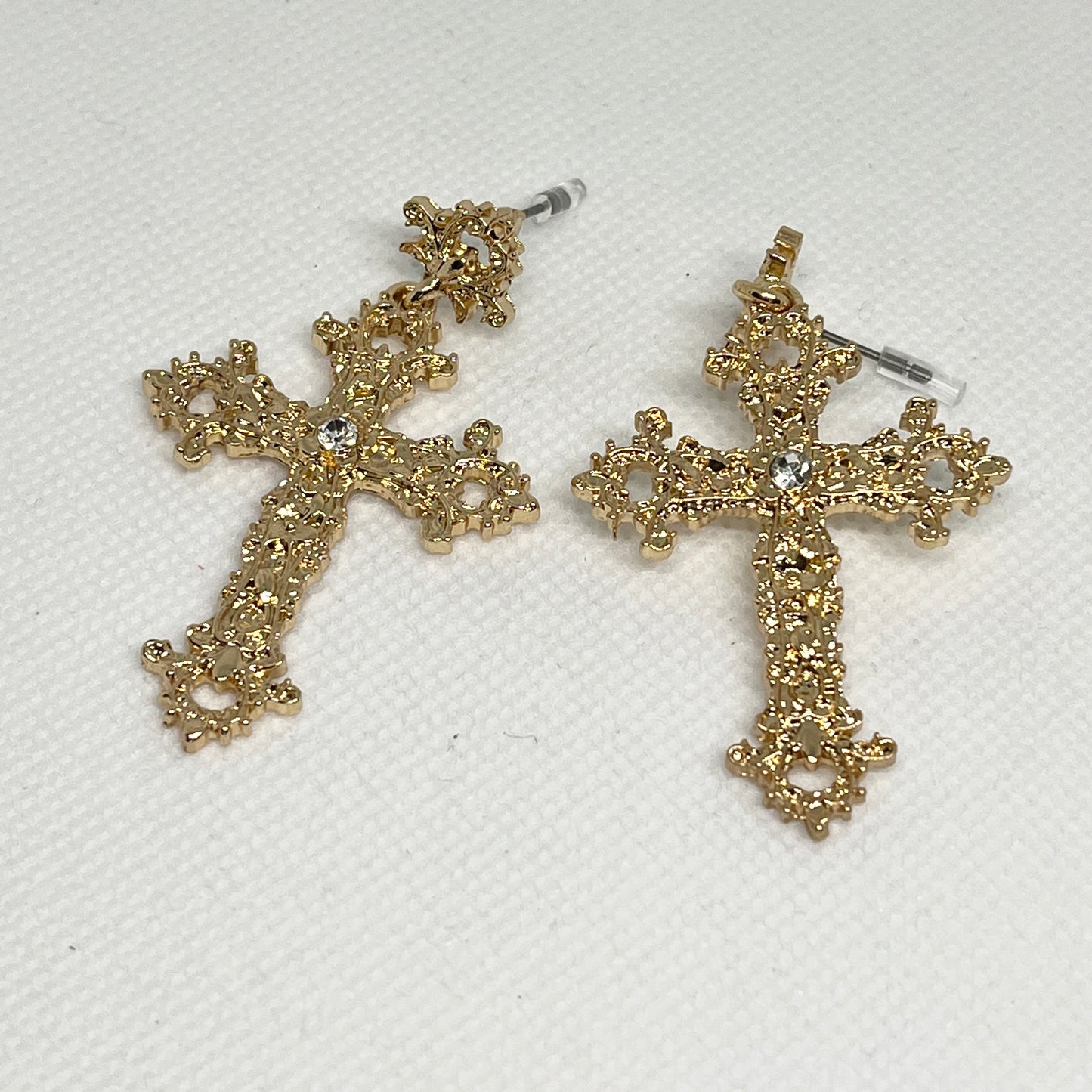 Gold Cross Earrings