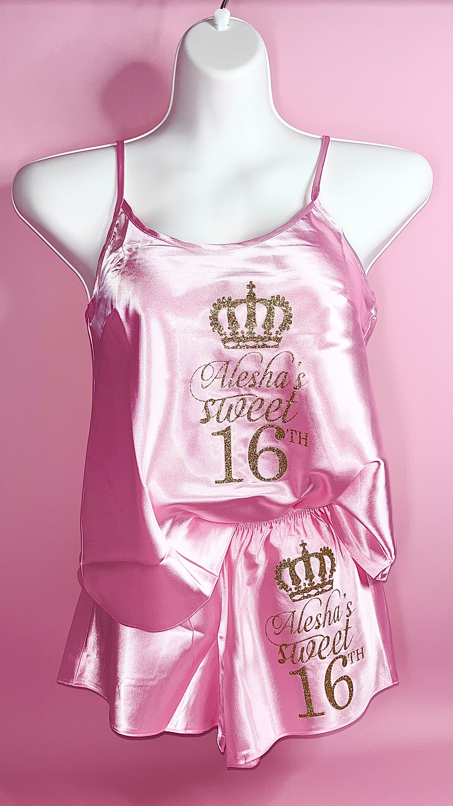 Personalised Cami Set | Baby Pink