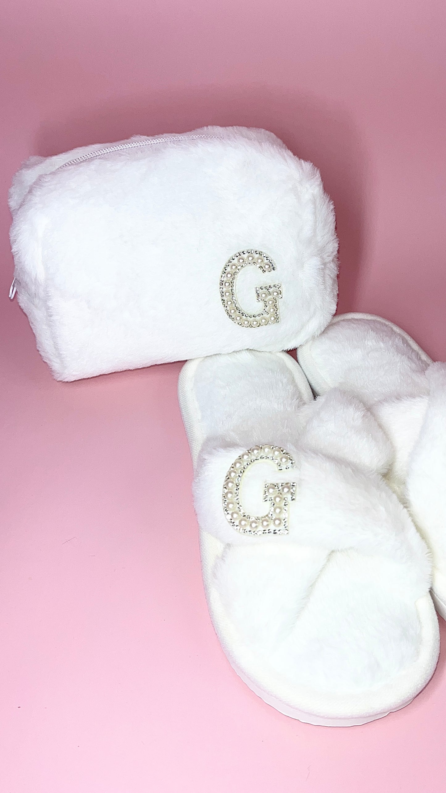 Initial Make Up Bag & Slippers Box Set