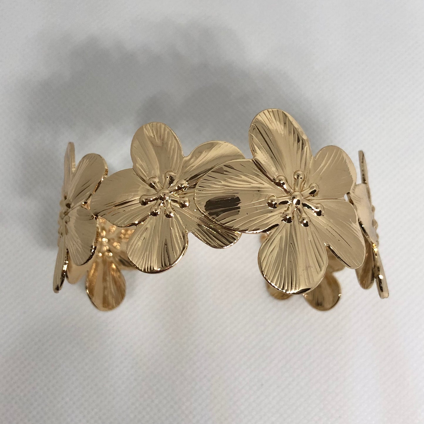 Gold Flower Cuff Bracelet