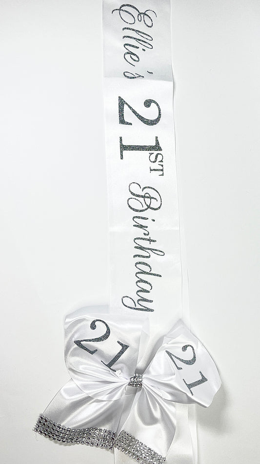 Personalised Satin Bow Sash xo