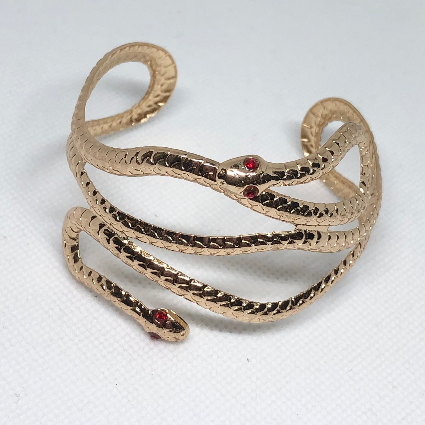 Gold Snake Wide Cuff Bracelet