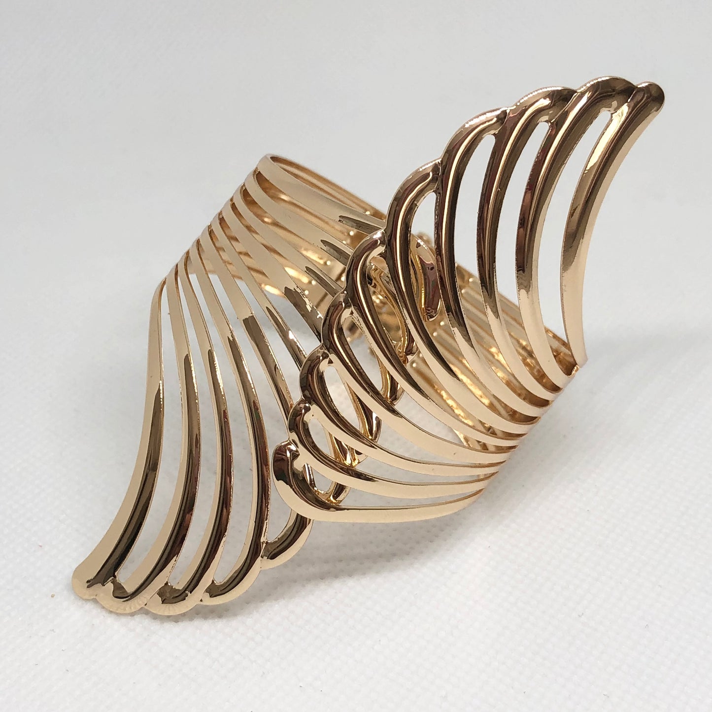 Gold Wing Wide Cuff Bracelet