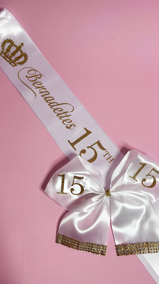 Personalised Satin Bow Sash xo