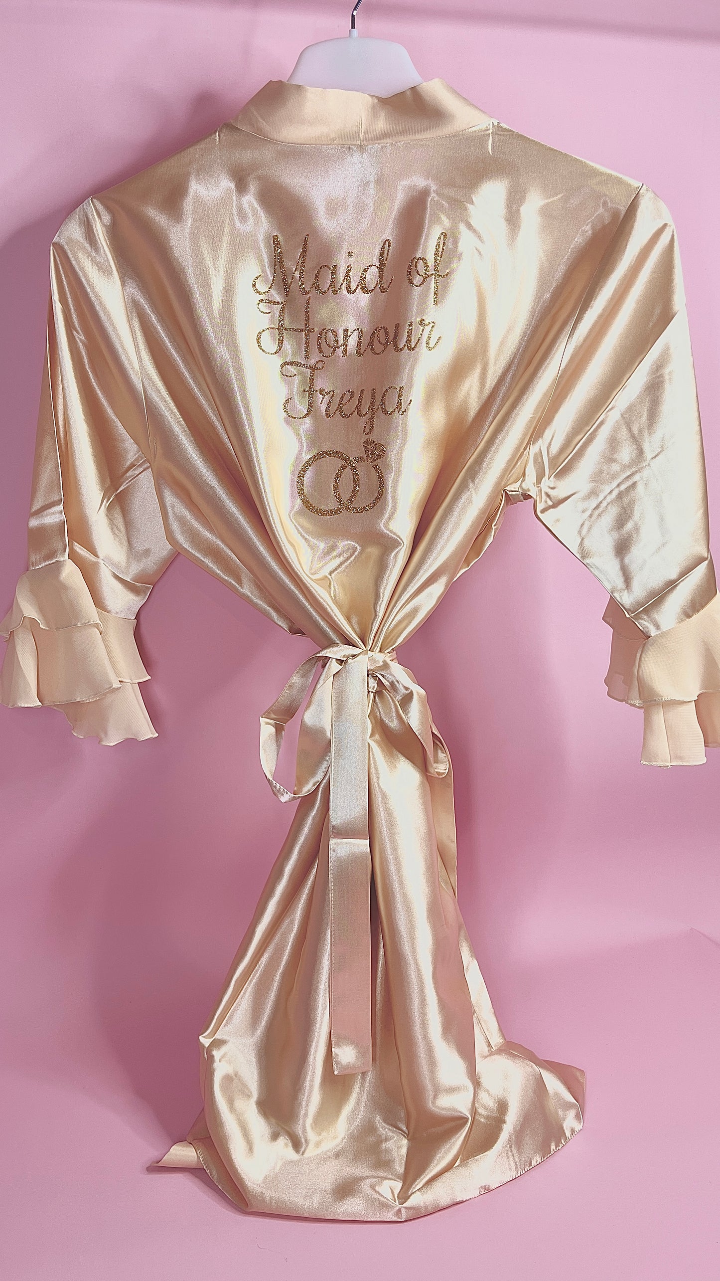 Personalised Ruffle Robe | Champagne Discontinued Last Chance To Buy