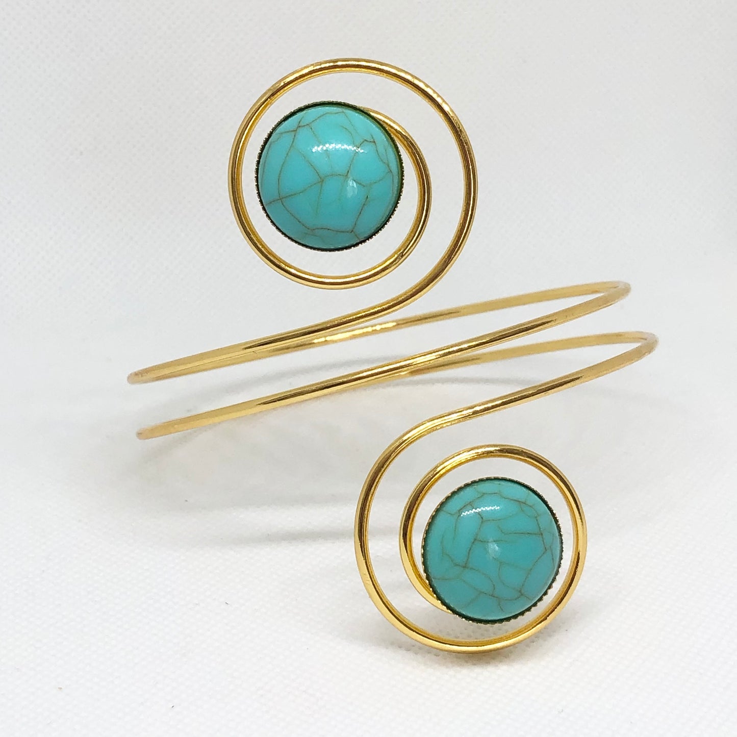 Gold & Turquoise Swirl Arm Cuff