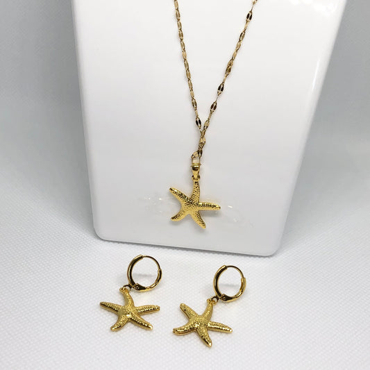 Starfish Pendant Necklace & Earrings