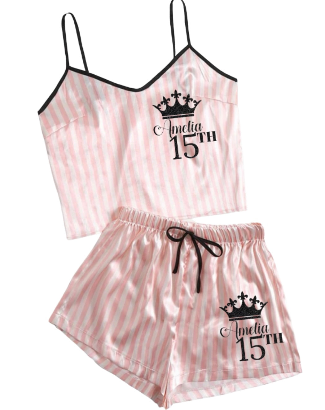 Personalised Stripe Satin Pjs