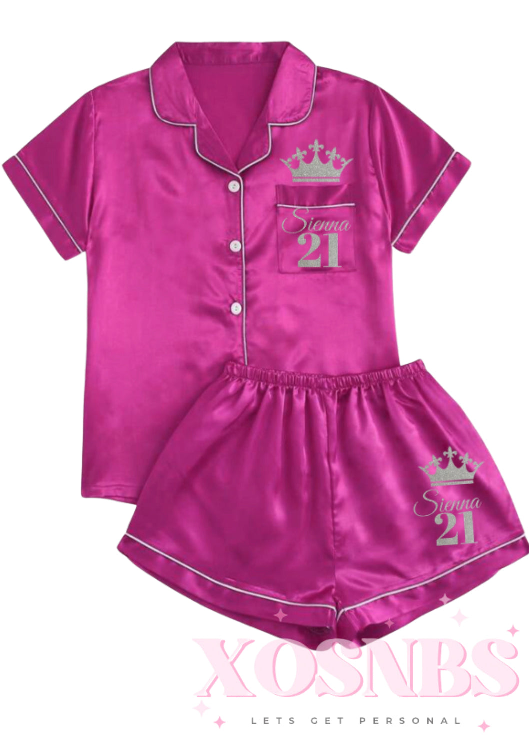 Satin Short Shirt Set | Pink