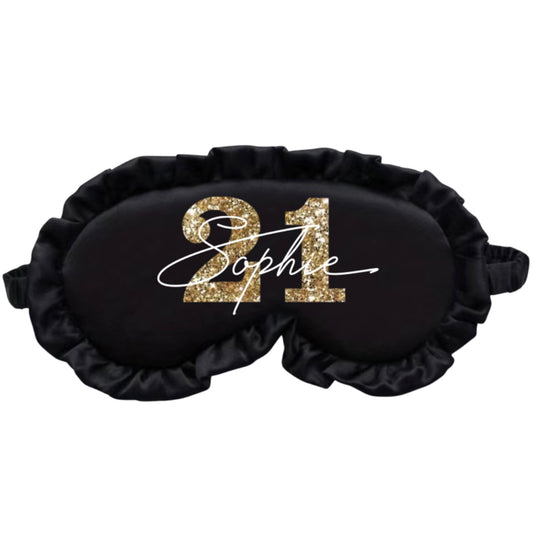 Personalised Satin Ruffle Sleep Mask