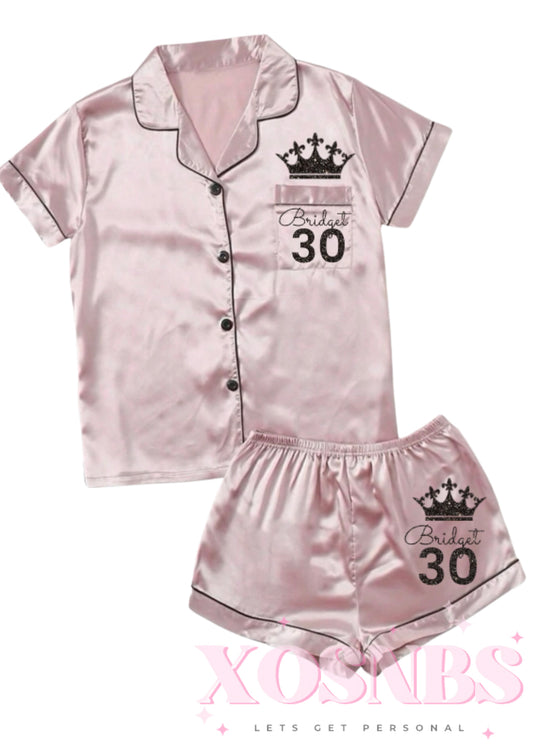 Satin Short Shirt Set | Pink