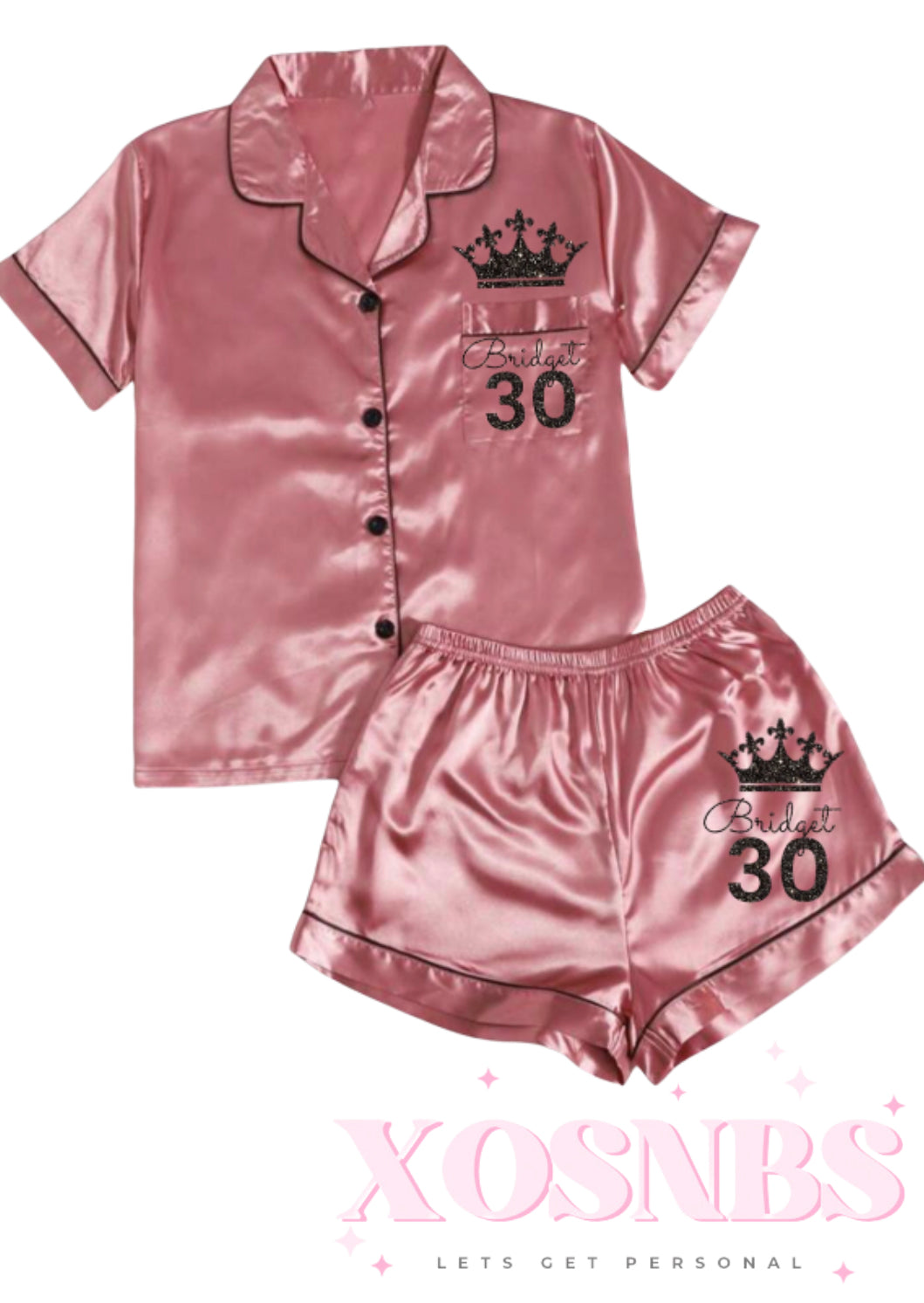 Satin Short Shirt Set | Pink